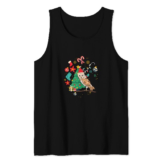 Owl Pet Ugly Christmas Gingerbread Stocking Holly Tank Tops