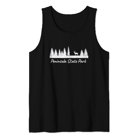 Peninsula State Park Camping Deer Forest Hiking Wilderness Tank Tops