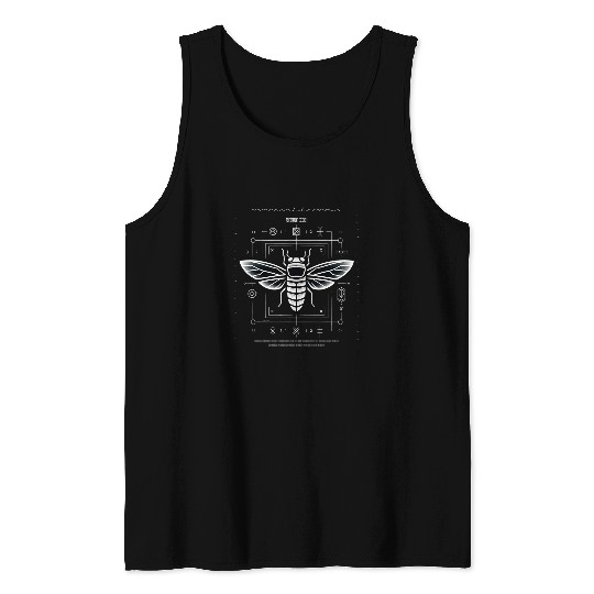Cicada Cypher Morse Binary Code Puzzle Minimal Geek Chic Tank Tops