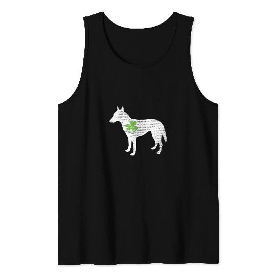 Belgian Shepherd Malinois Dog Shamrock St Patricks Day Tank Tops