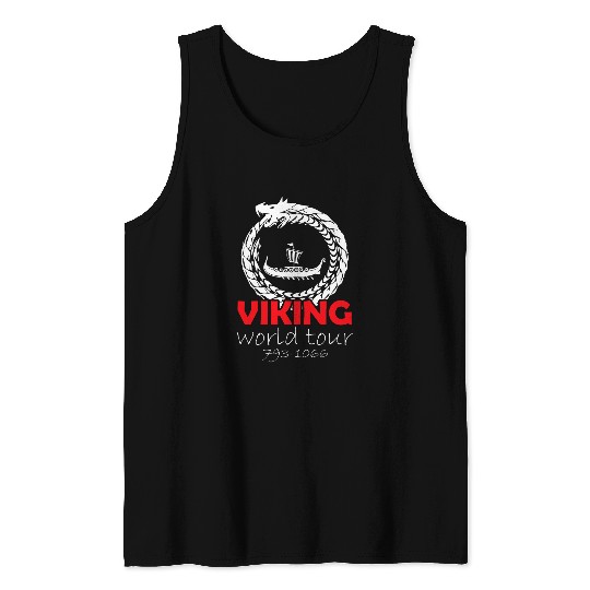 Viking World Tour Funny Norse Ship Product Tank Tops
