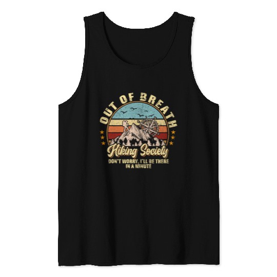 vintages Retro Out Of Breath Hiking Society Tank Tops