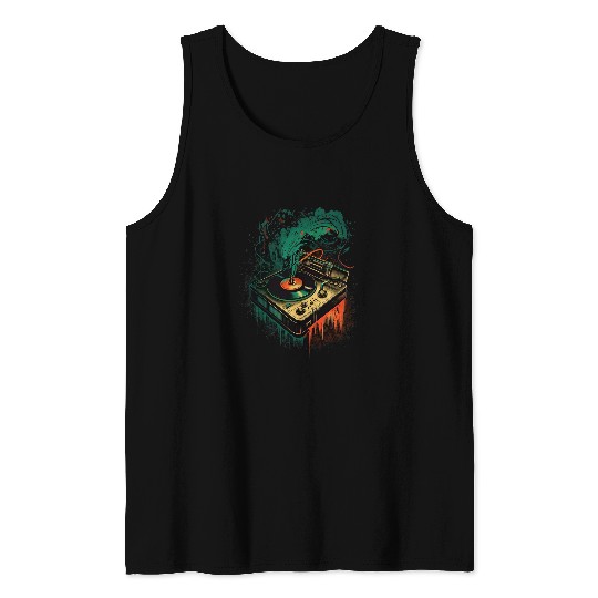 AV Technician Turntable Audio Sound Music Record Vinyl Retro 21 Tank Tops