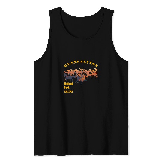 Horse Lover Grand Canyon National Park South Rim with horse cutout Tank Tops