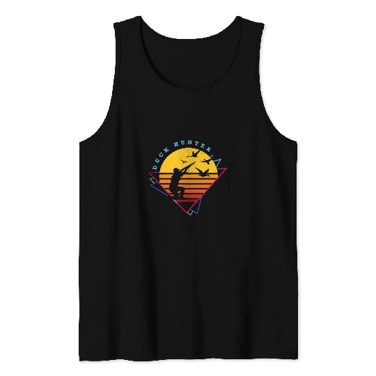 Duck hunting retro theme artistic art work Tank Tops