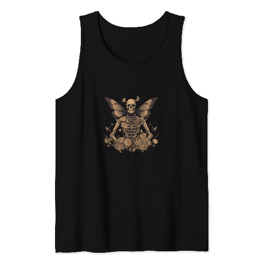 Fairy Grunge Fairycore Aesthetic Skeletons Butterfly Moth Tank Tops
