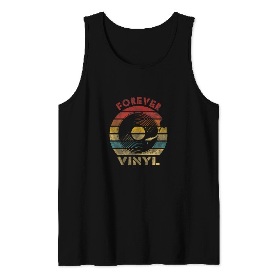 Forever Vinyl Retro Record vintages Music Tank Tops