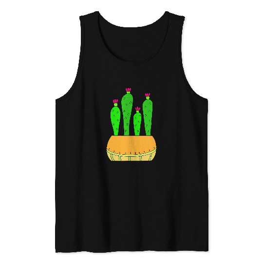 Delicate Melon Pot Cacti Tank Tops
