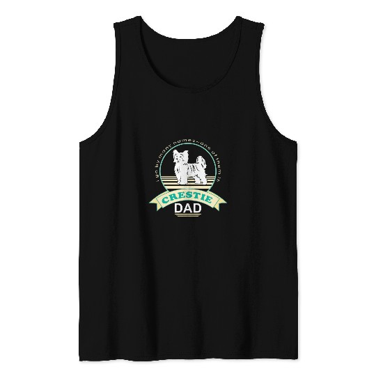 Cresite Dad NickerStickers Chinese Crested Powderpuff Dog Tank Tops