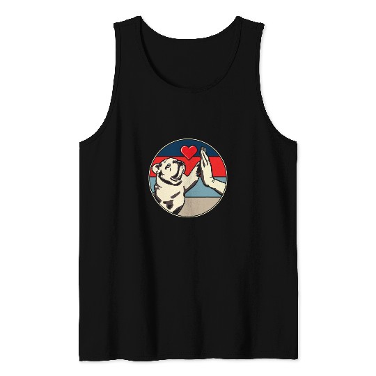 English Bulldog High Five Bully Dog Lovers Vintage Tank Tops