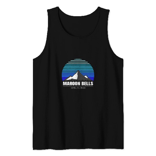 Hiking Hiker Maroon Bells Colorado Bluebird Day Aspen CO Hike Tank Tops