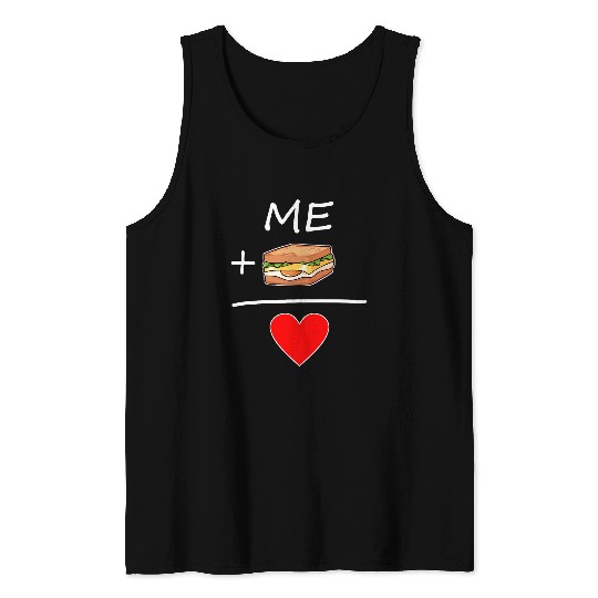Addition Math And Sandwich School Teacher Funny Math Teacher Tank Tops