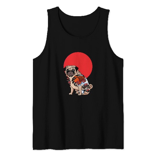 Yakuza Pug Tattoo Tank Tops
