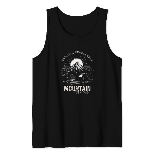 Women Hiking Mountain Nature Sunrise Peak Explore Hers 12 Tank Tops