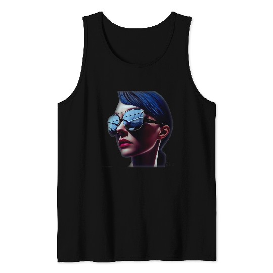Lacrosse Gift Cover Art Woman Silvery Blue Skin And Cropped Raven Tank Tops