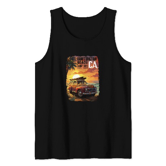 Retro Classic SurfCity CA Huntington Beach Tank Tops