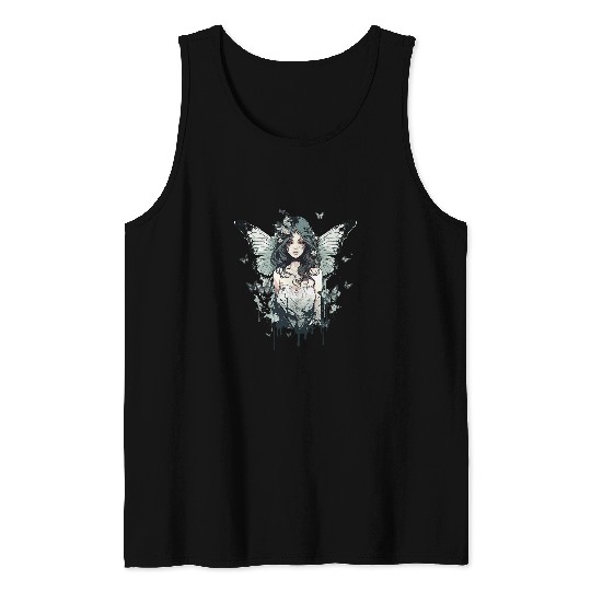 Fairy Grunge Fairycore Aesthetic Cottagecore Goth Butterfly 22 Tank Tops