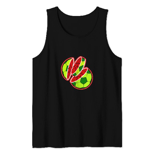 Lacrosse Gift Funny Watermelon Football Fruit Design Gift Tee Tank Tops