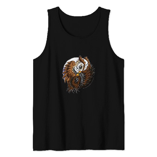Owl Pet Children s Owl Sturtzflug Harmony With Nature Owl Ying Yang Tank Tops