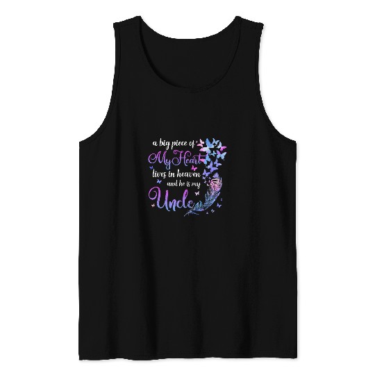 My Uncle Lives In Heaven Memorial Quotes Niece Nephew Tank Tops