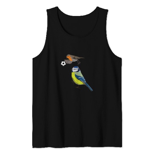 Lacrosse Gift Blue Tit Robin Play Football Bird Funny Children Tank Tops