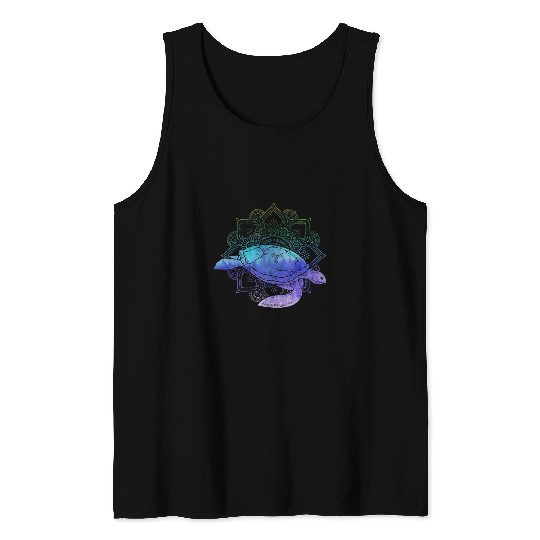 Polynesian Tattoo Sea Animal Ocean Mandala Tribal Turtle Tank Tops
