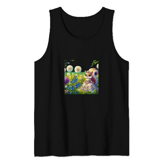 Squirrel Pet Kids Squirrel princess in spring playground Tank Tops