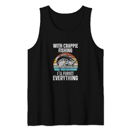 Fishing Crappie Fishing Retro Crappie Fish Fisher Tank Tops
