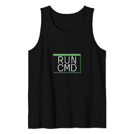 RUN CMD Command prompt DOS Screen Tank Tops