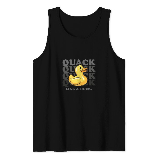 Duck Pet Quack Like A Duck Yellow Rubber Ducky Tank Tops