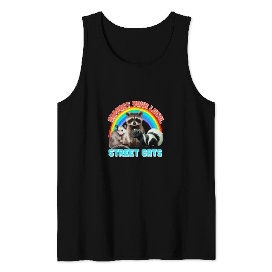 Raccoon Pet Support Your Local Street Cats Opossum Raccoon Trash Team Tank Tops