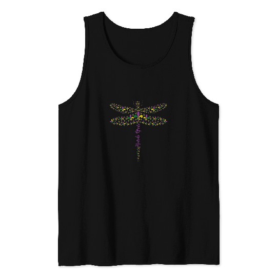 Dragonfly Fleur De Lis Mardi Gras Tank Tops
