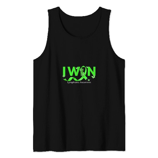 Butterfly I Win Lime Green Ribbon Lymphoma Awareness Tank Tops