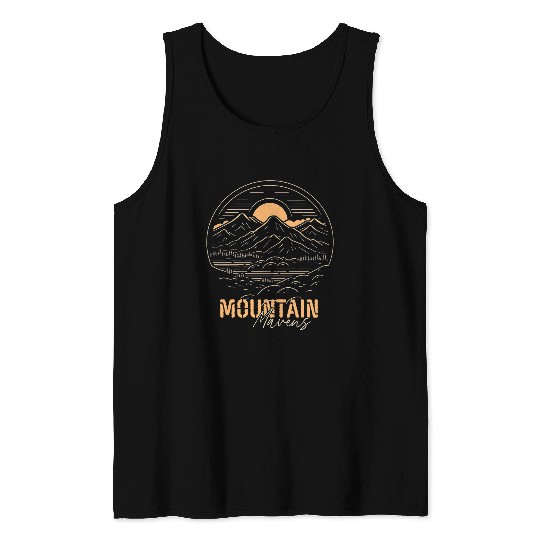 Womens Women Hiking Mountain Nature Sunrise Pine Explore Hers Tank Tops
