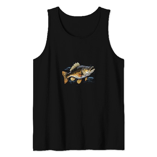 Walleye Fishing Fish Catcher Fisher Fisherman Tank Tops