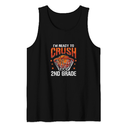 Crush 2nd Grade Basketball Back to School Boys Kids Tank Tops