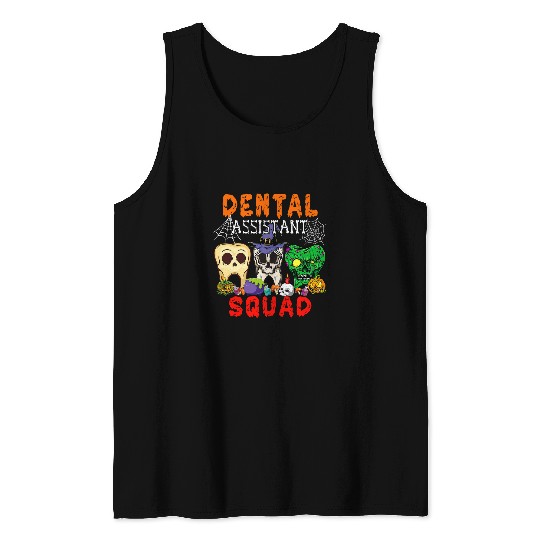 Dental Assistant Squad Halloween dentists Teeth As Witch Tank Tops