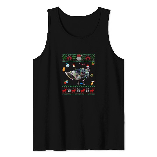 Lacrosse Gift Funny Ugly xmass Sweater Animals Lights Christmas Turkey Tank Tops
