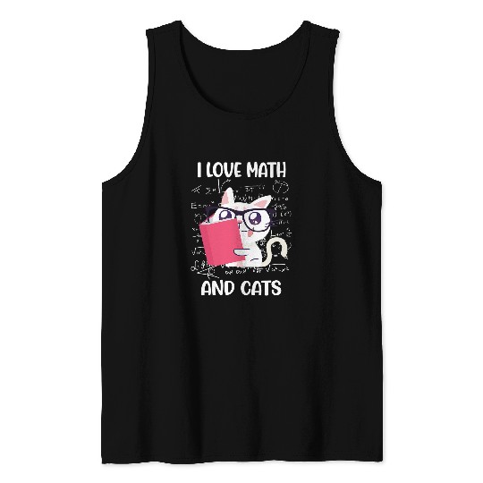 Cat Lover   I Love Math And Cats   Cute Kitty Lover 23 Tank Tops