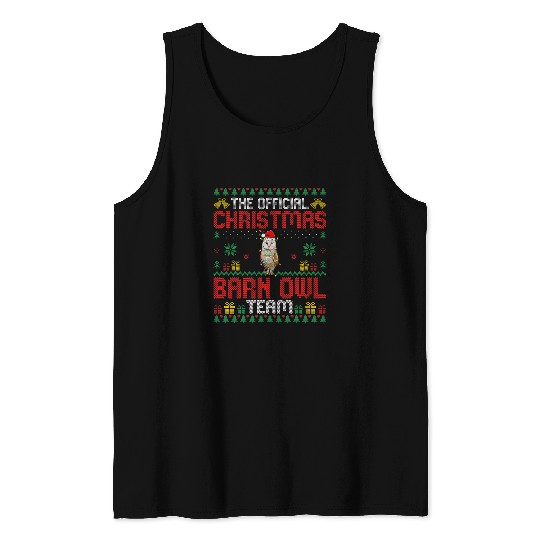Owl Pet Christmas Barn Owl Team Barn Owl Wearing Santa Hat Xmas Tank Tops