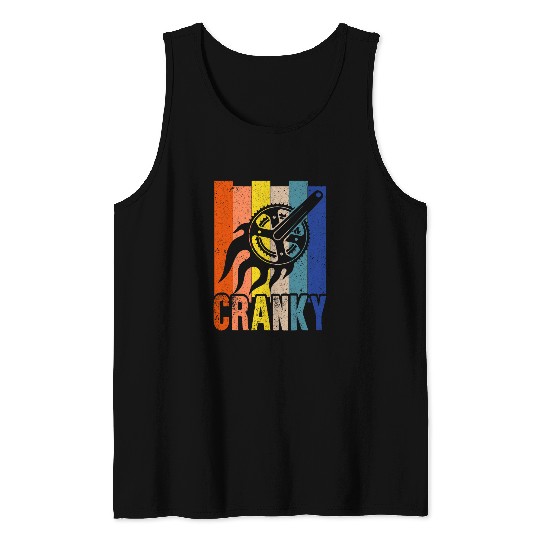 Cranky vintages Retro Design Funny Bicycle Lover Cycling Tank Tops