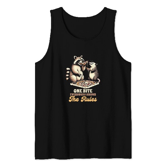 Raccoon Pet Opossum Lover One Bite Everybody That Knows Rules Tank Tops