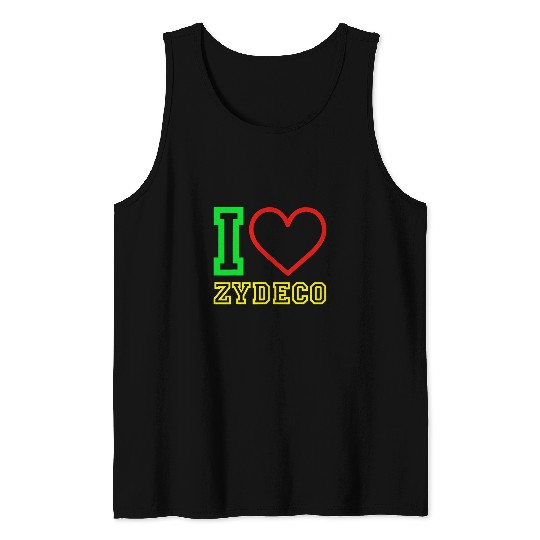 Afrocentric Colors I Love Zydeco Creole Music and Festivals Tank Tops