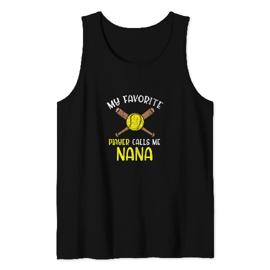 Favorite Softball Player Nana Mothers Day Softball Tank Tops