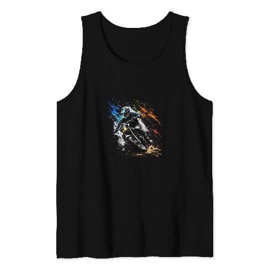 Dirt Bike Rider MX Motocross Watercolor Supercross Racer Tank Tops