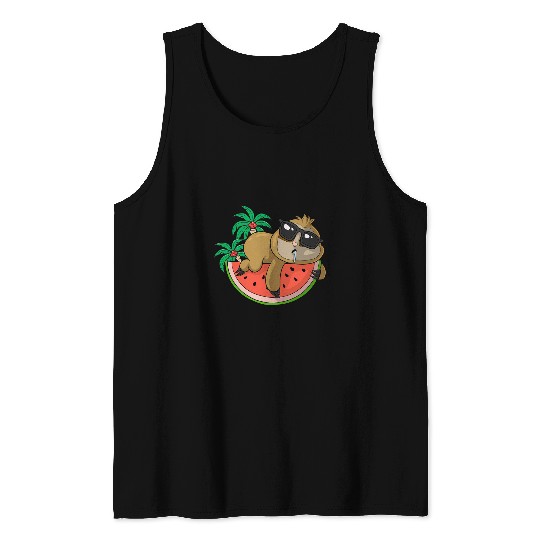 Sloth Pet chills on melon Summer Tank Tops