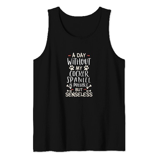 Cocker Spaniel   Men Women Dog Mom Dog Lover 2 Tank Tops
