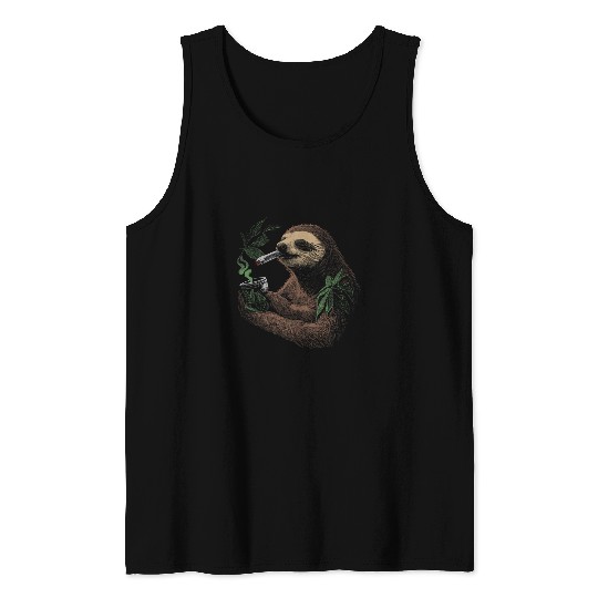 Sloth Pet Chilling In Love with Mary Jane Tank Tops