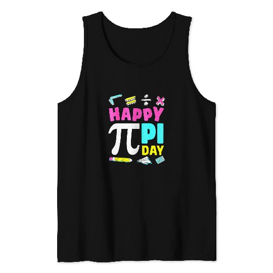 Happy Pi Day   Girls Women Math Geek Tank Tops