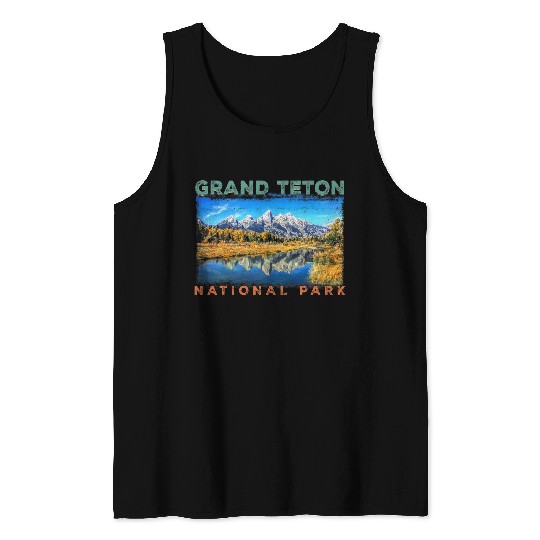 Retro Grand Teton National Park Wyoming Est 1929 Hiking 1 Tank Tops